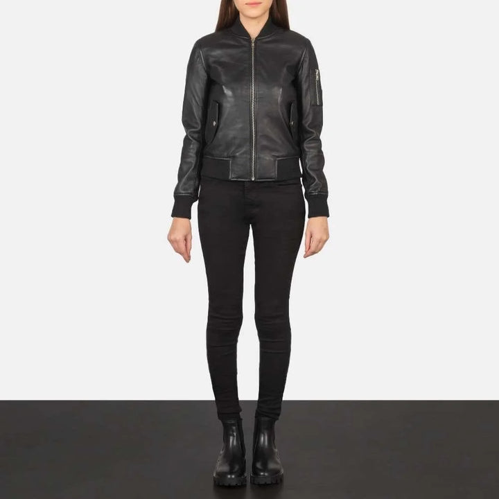 Ava Ma-1 Leather Bomber Jacket