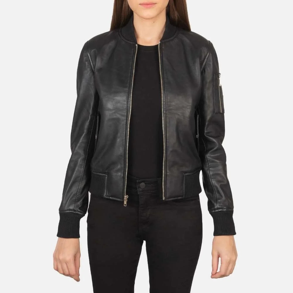 Ava Ma-1 Leather Bomber Jacket