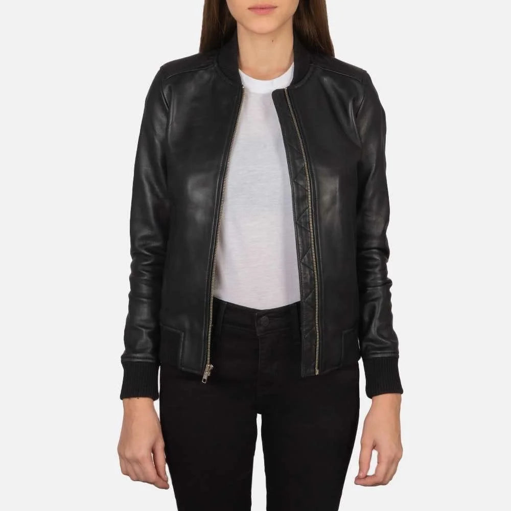 Bliss Leather Bomber Jacket