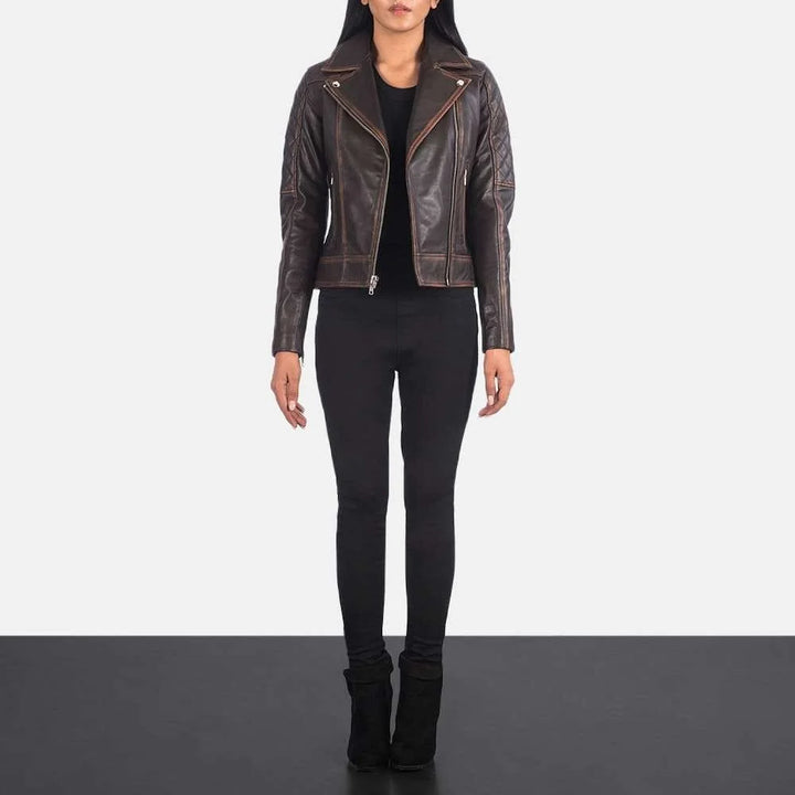 Carolyn Quilted Biker Jacket