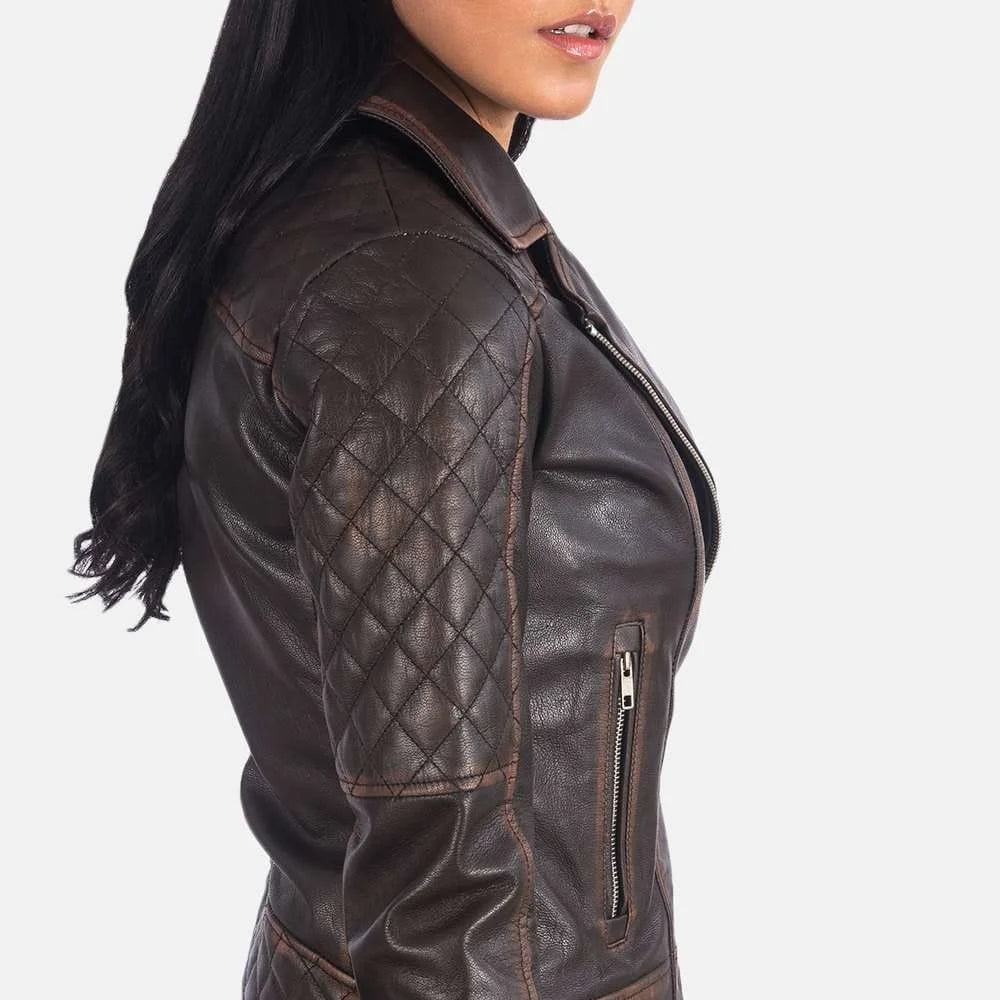 Carolyn Quilted Biker Jacket