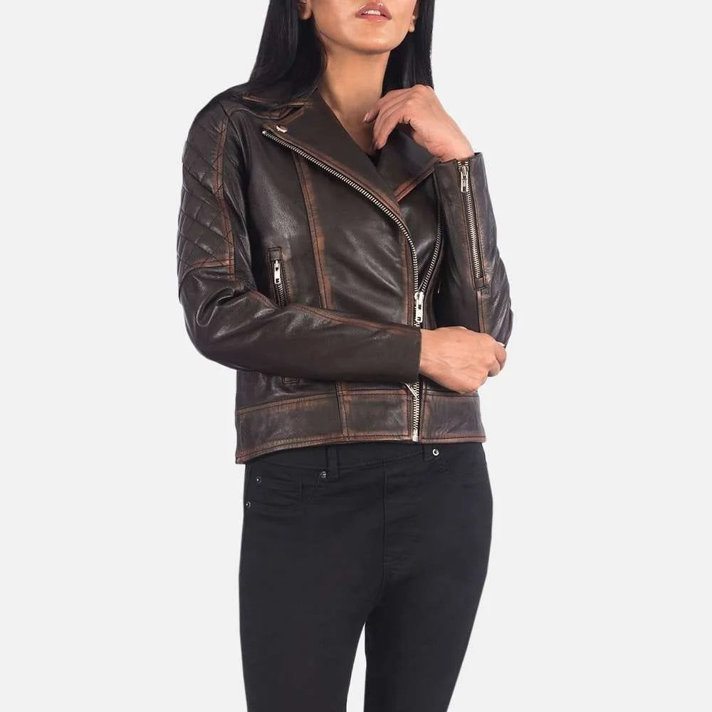 Carolyn Quilted Biker Jacket
