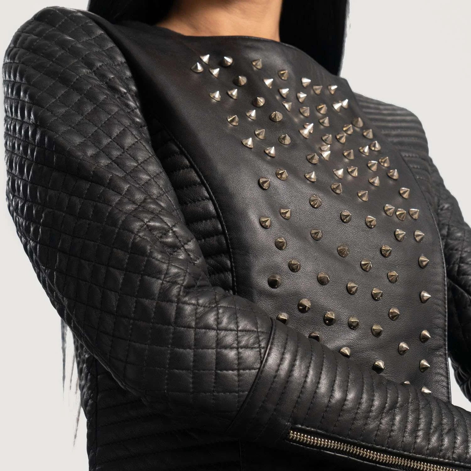 Celeste Studded Leather Jacket