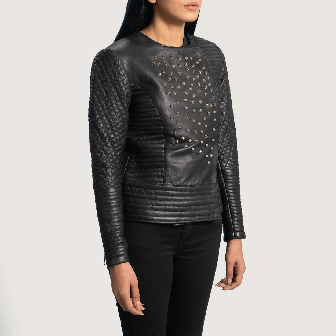 Celeste Studded Leather Jacket