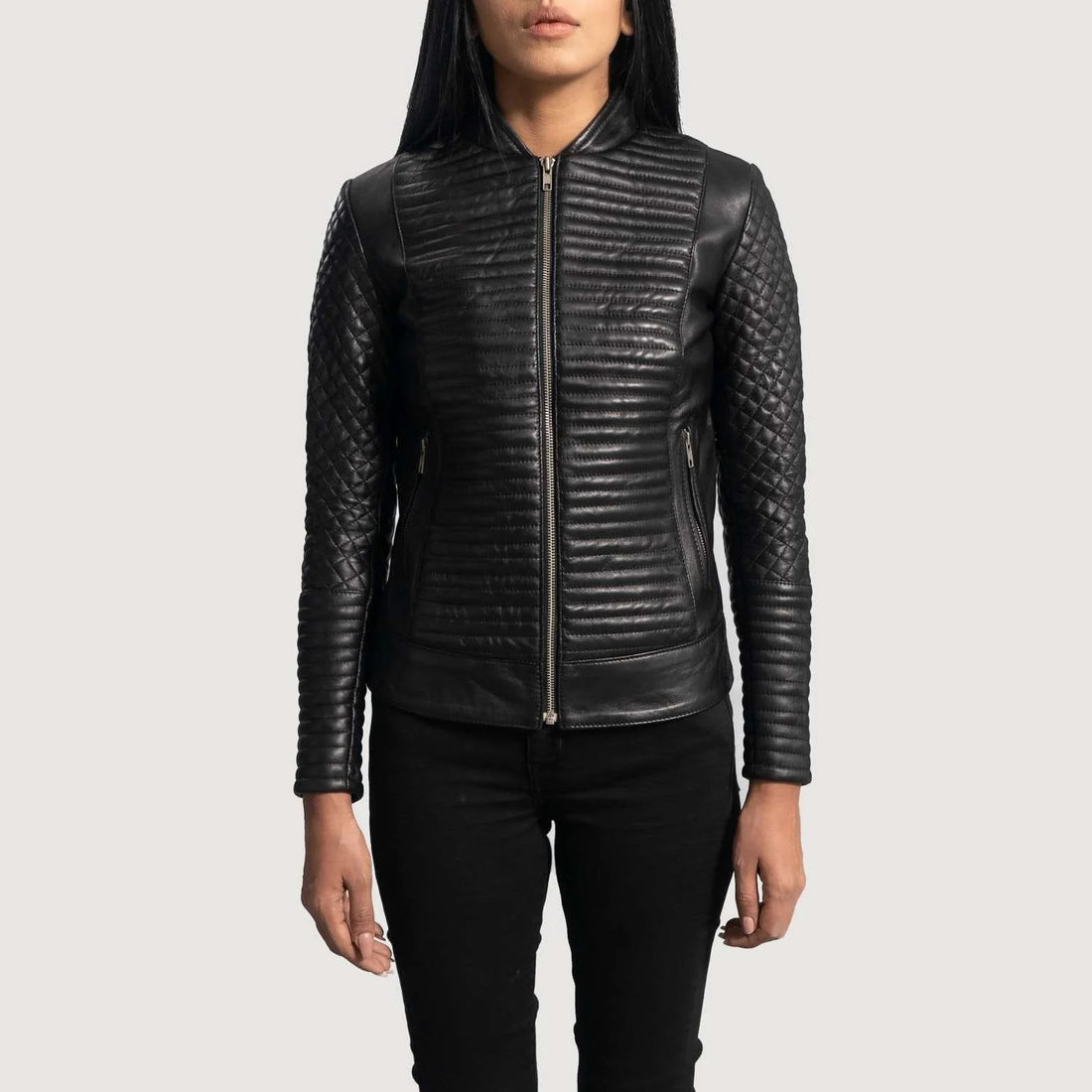 Cityscape Leather Biker Jacket