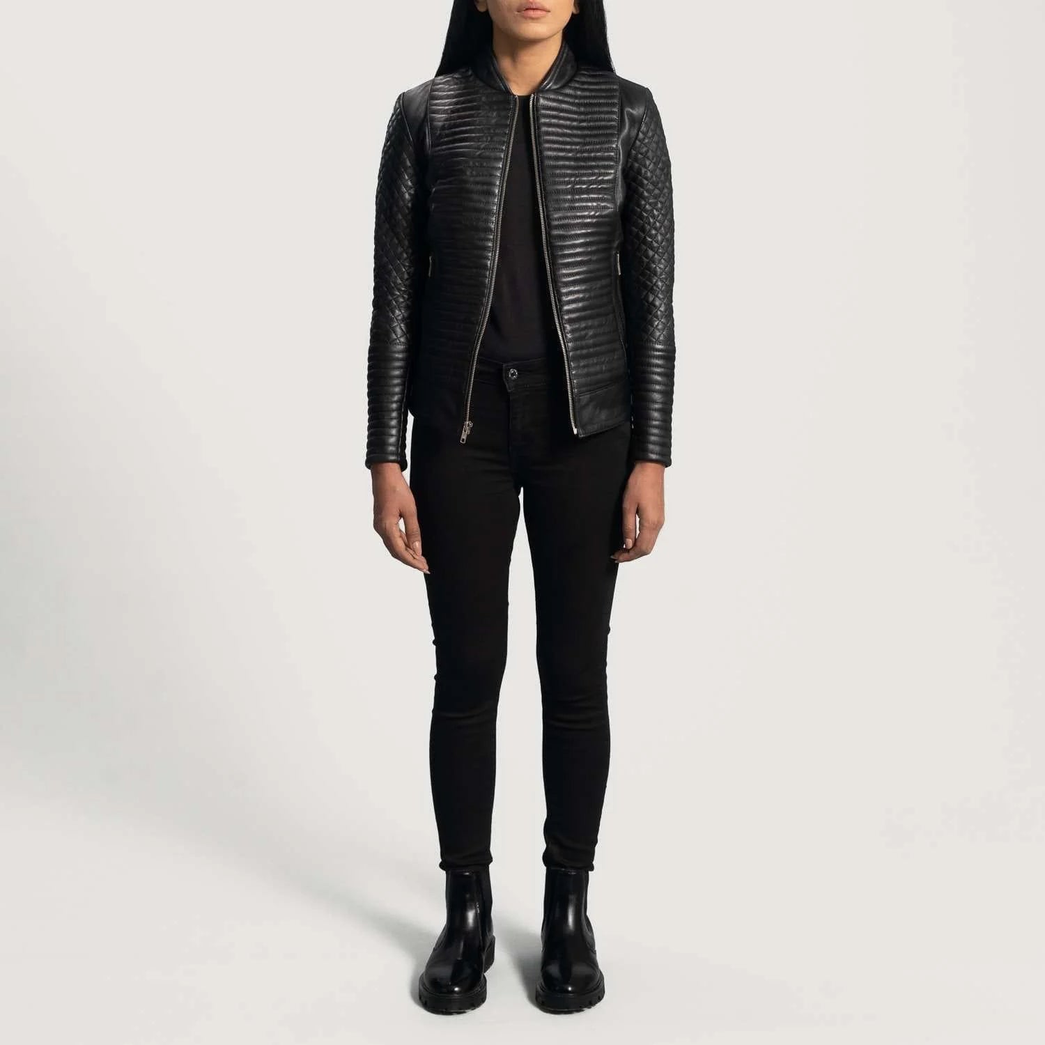 Cityscape Leather Biker Jacket