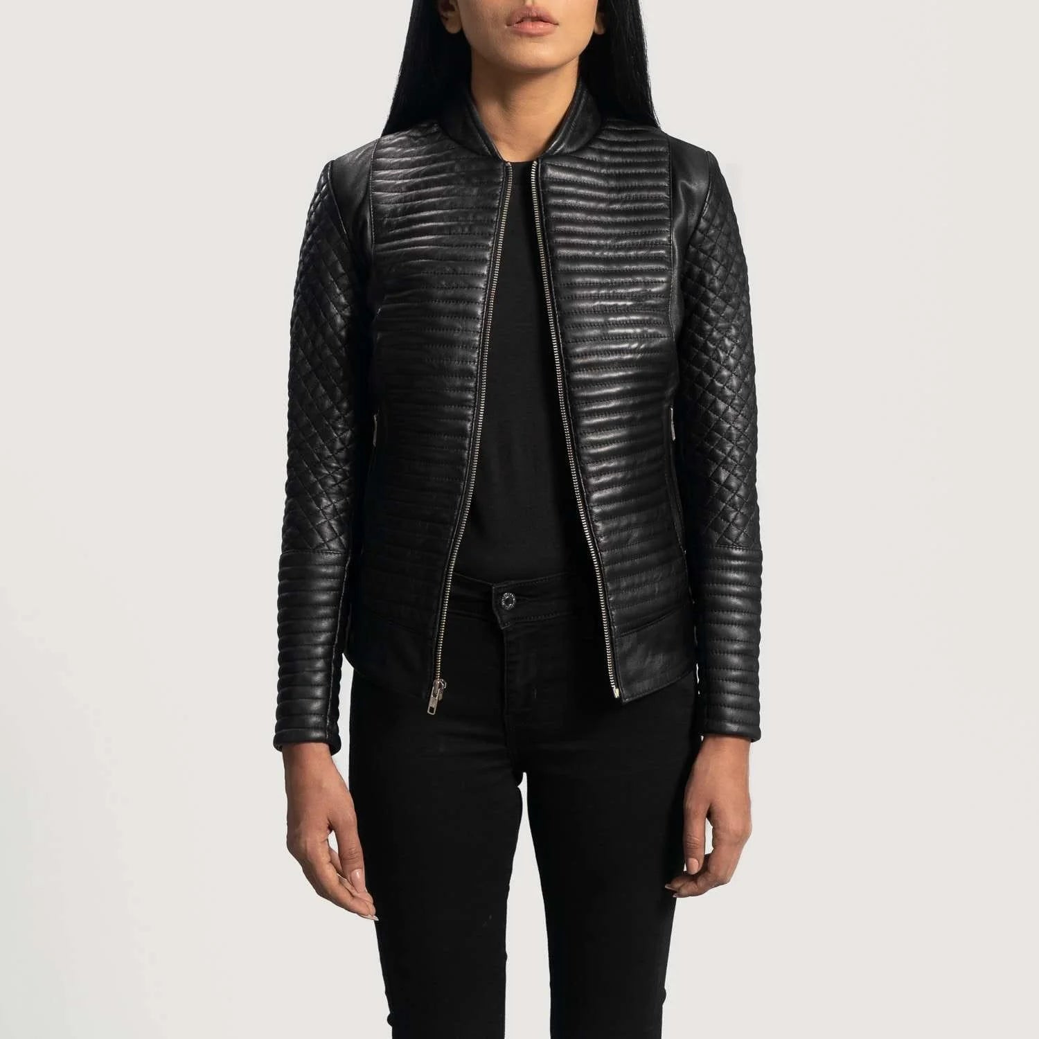 Cityscape Leather Biker Jacket