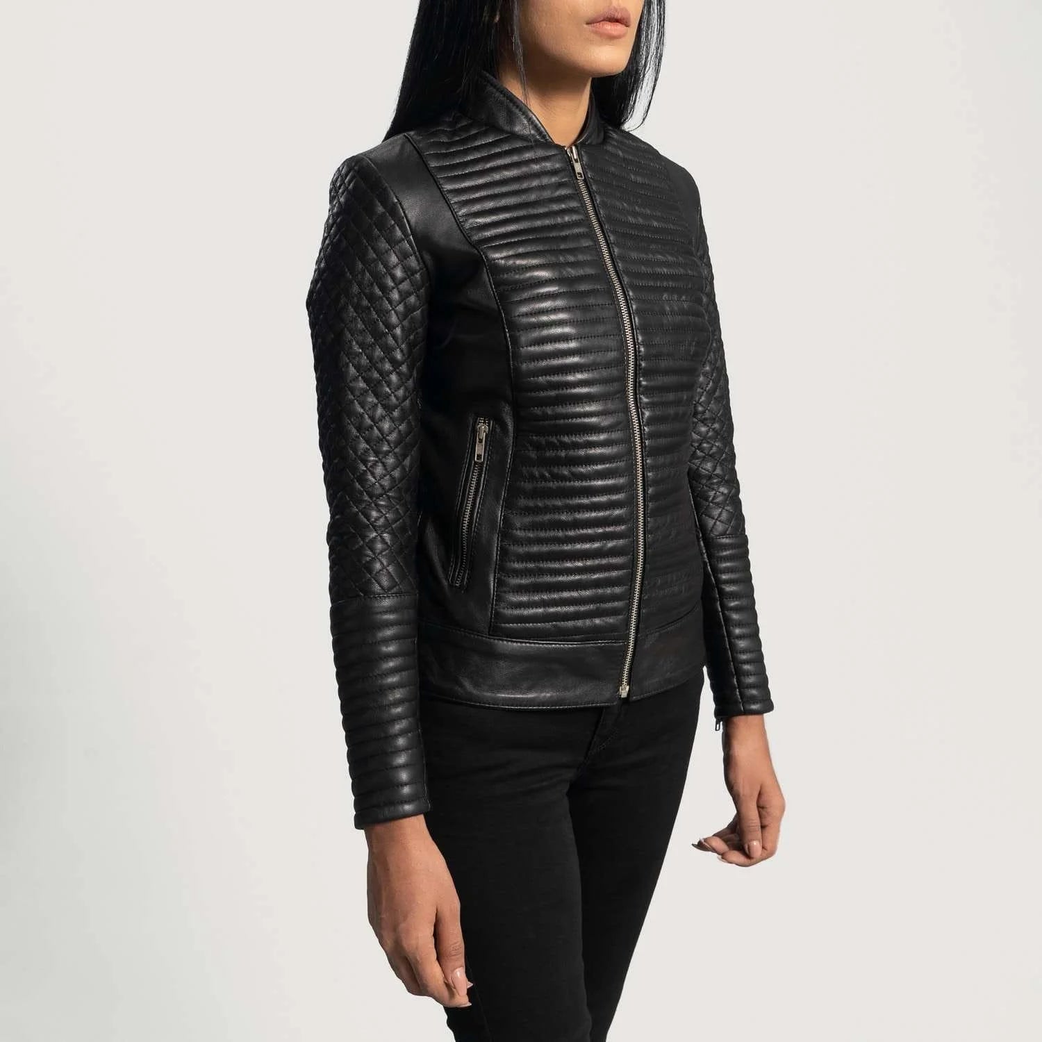 Cityscape Leather Biker Jacket