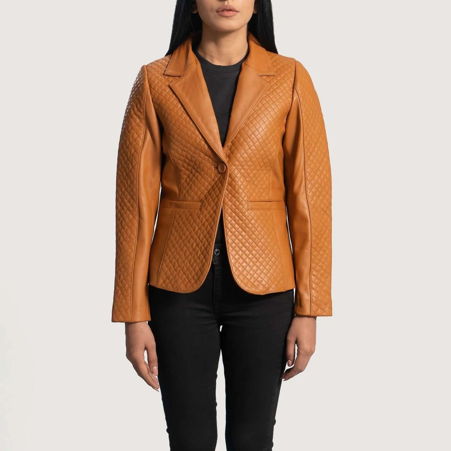 Cora Quilted Leather Blazer