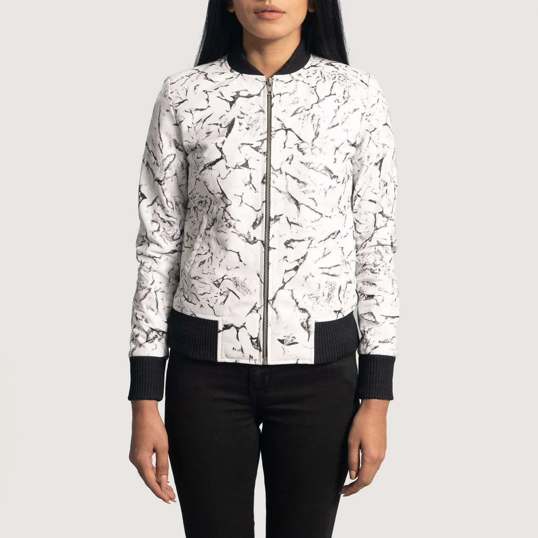 Donna Blake Leather Bomber Jacket