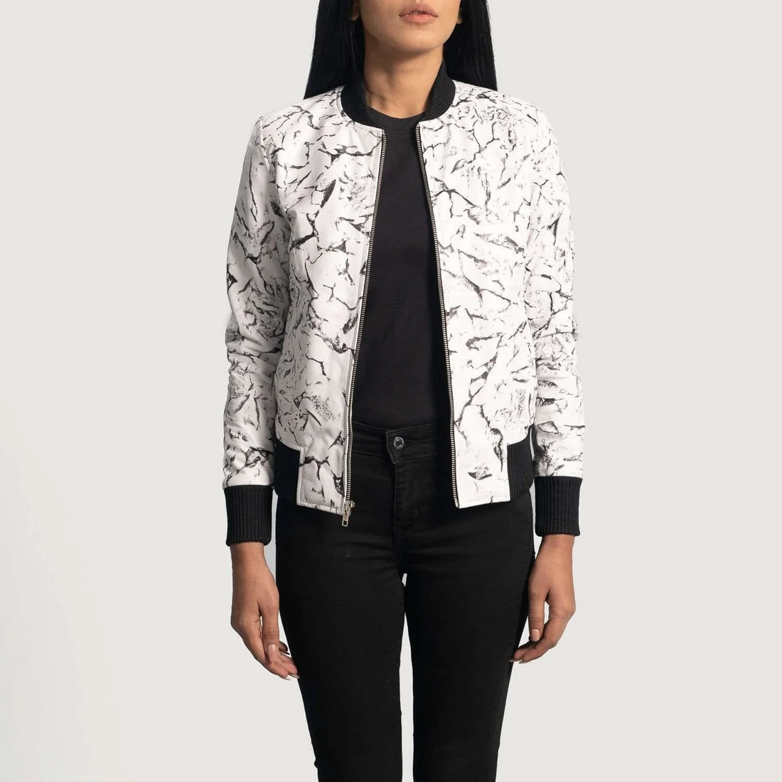 Donna Blake Leather Bomber Jacket