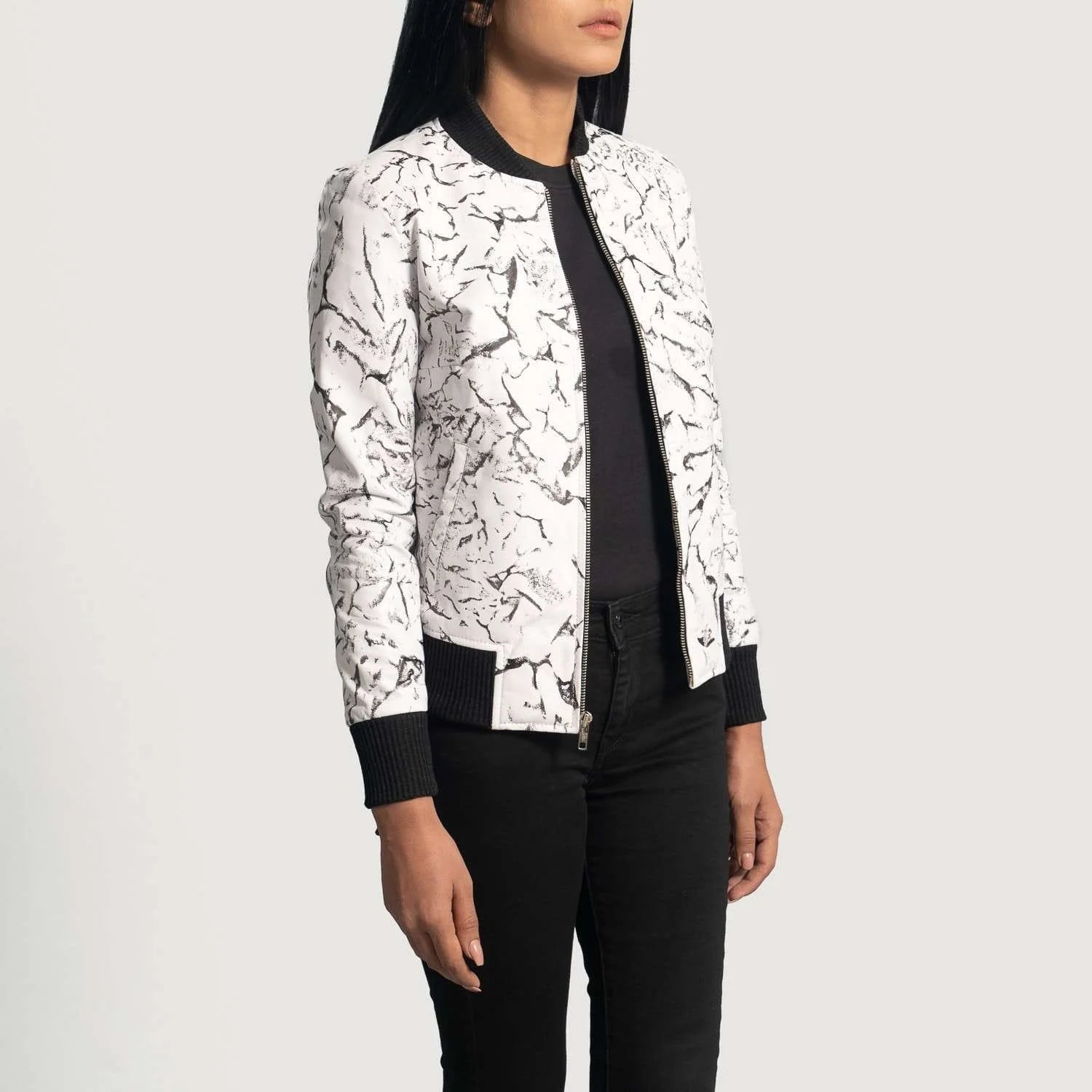 Donna Blake Leather Bomber Jacket