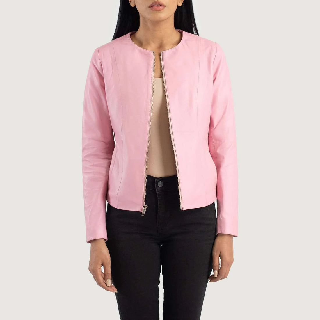 Elixir Collarless Leather Jacket