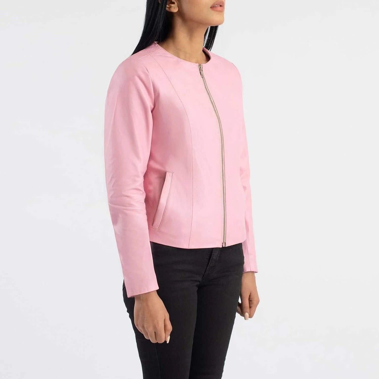 Elixir Collarless Leather Jacket