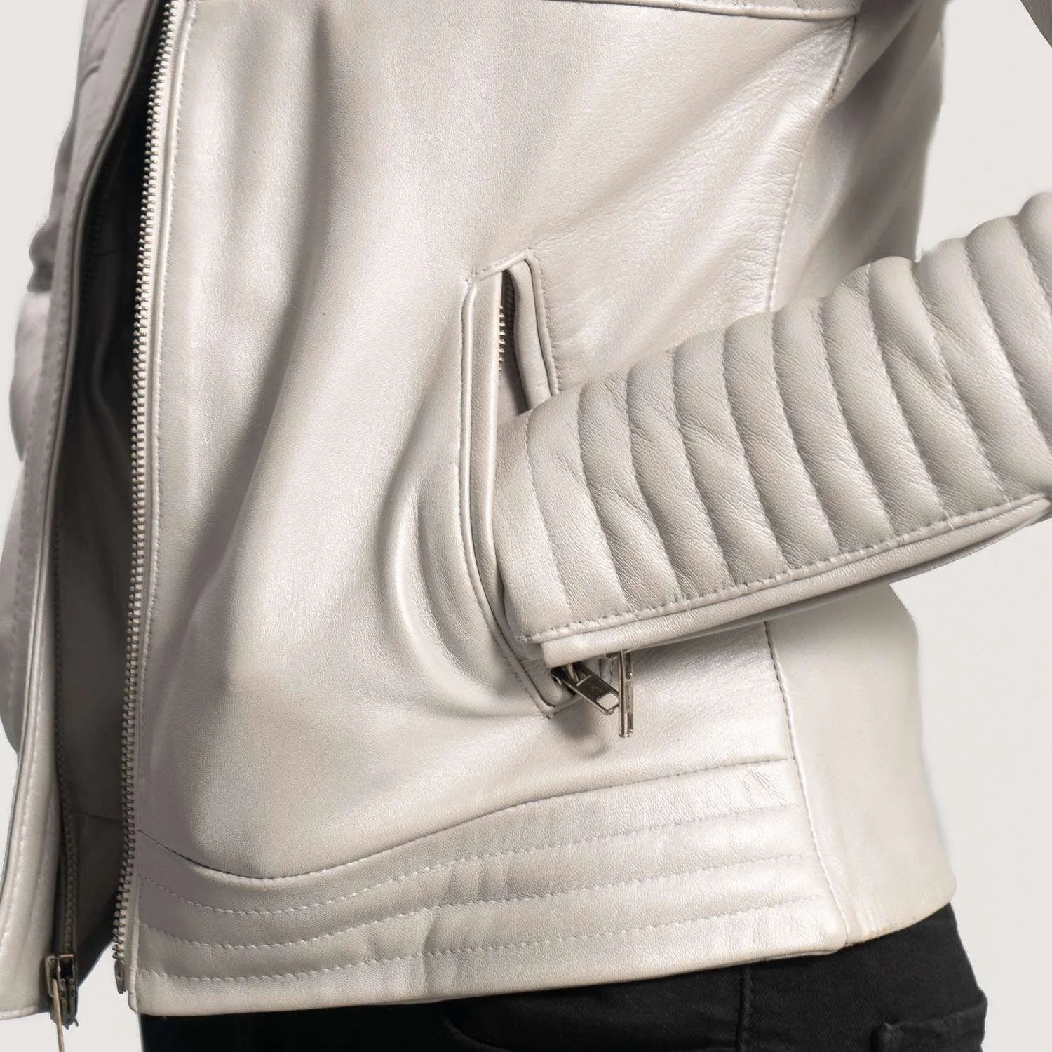 Ice Maiden Quilted Leather Biker Jacket