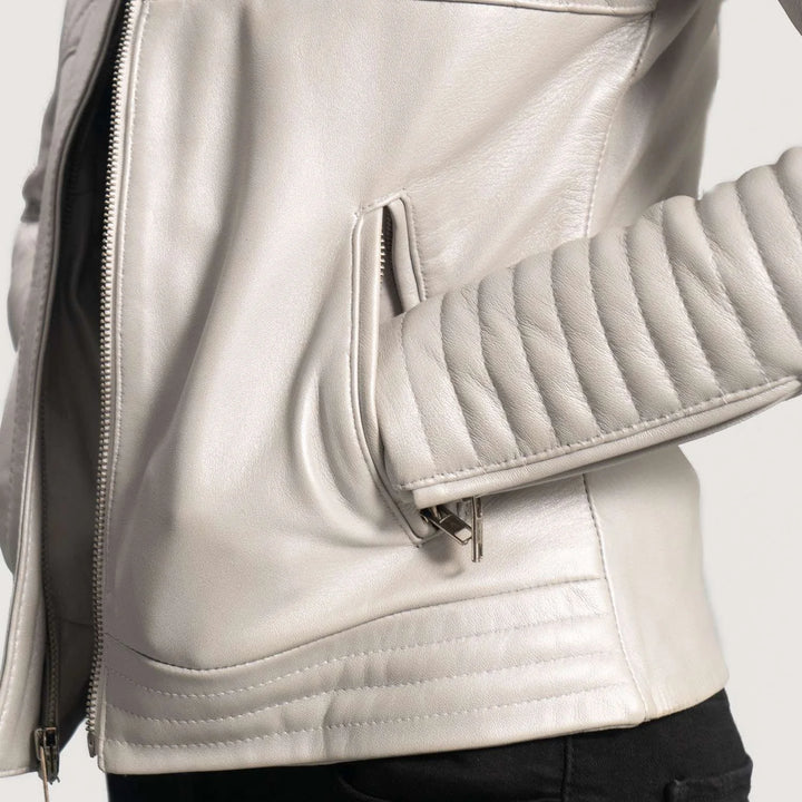 Ice Maiden Quilted Leather Biker Jacket