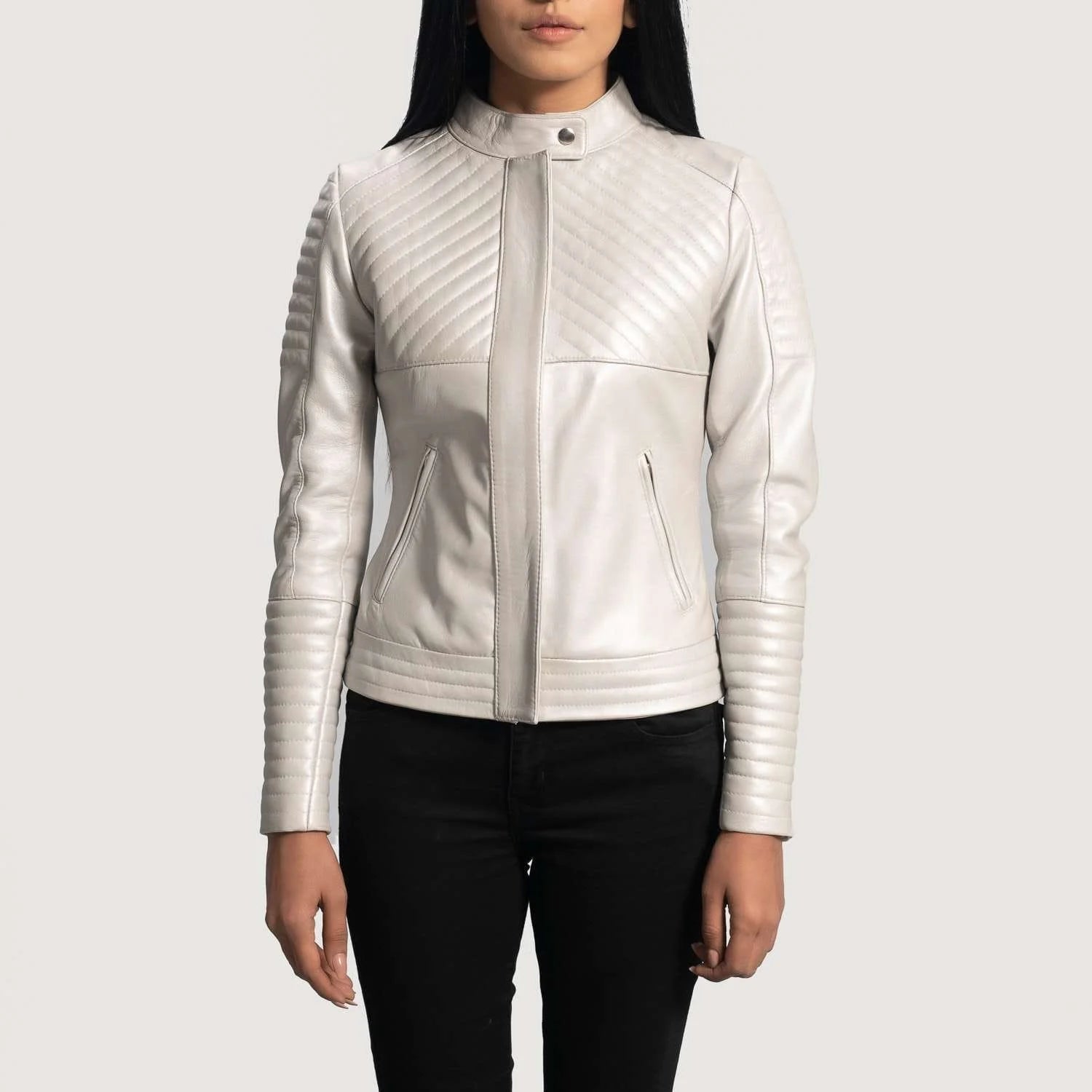 Ice Maiden Quilted Leather Biker Jacket