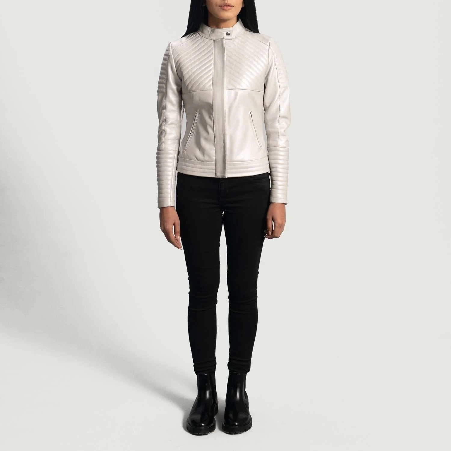 Ice Maiden Quilted Leather Biker Jacket