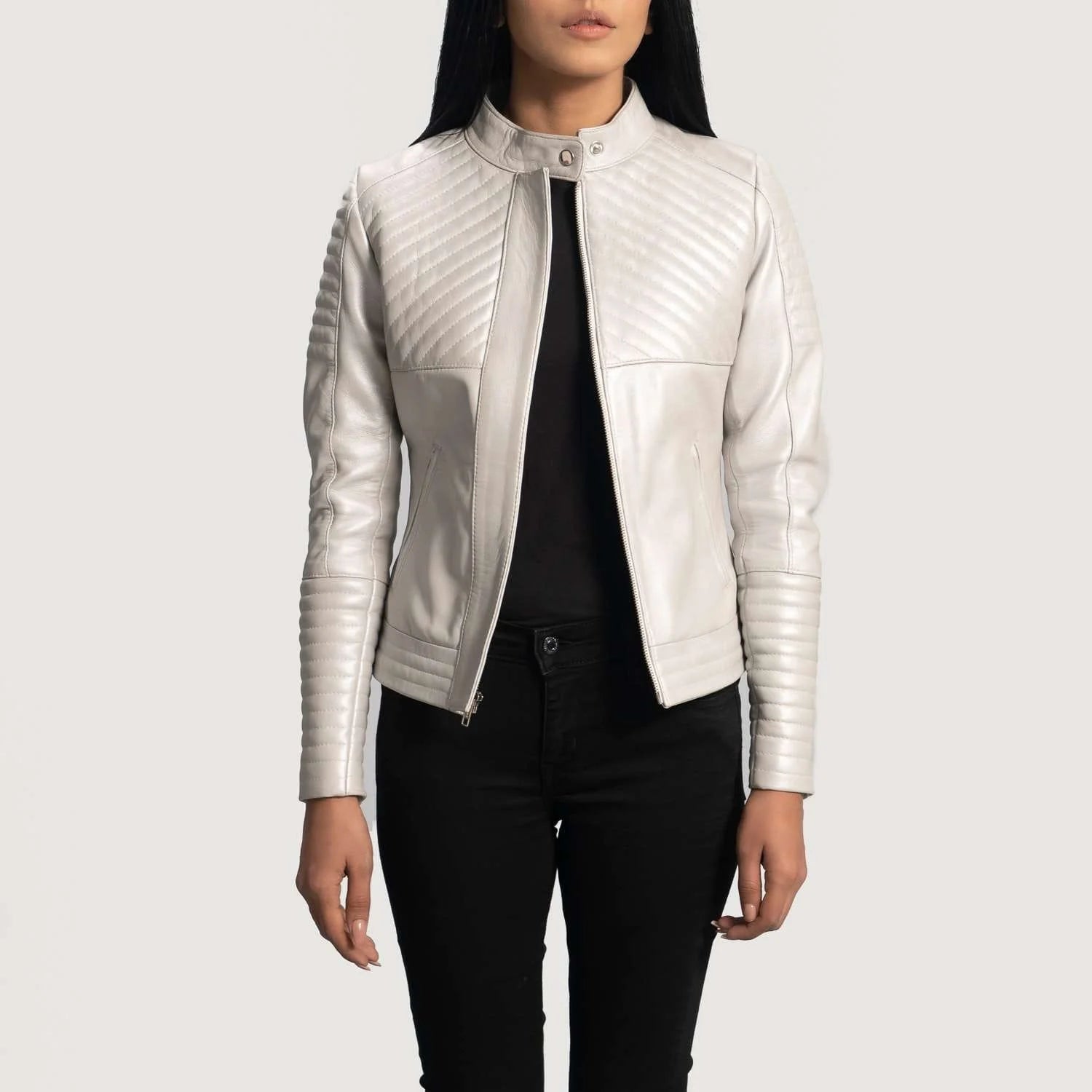 Ice Maiden Quilted Leather Biker Jacket
