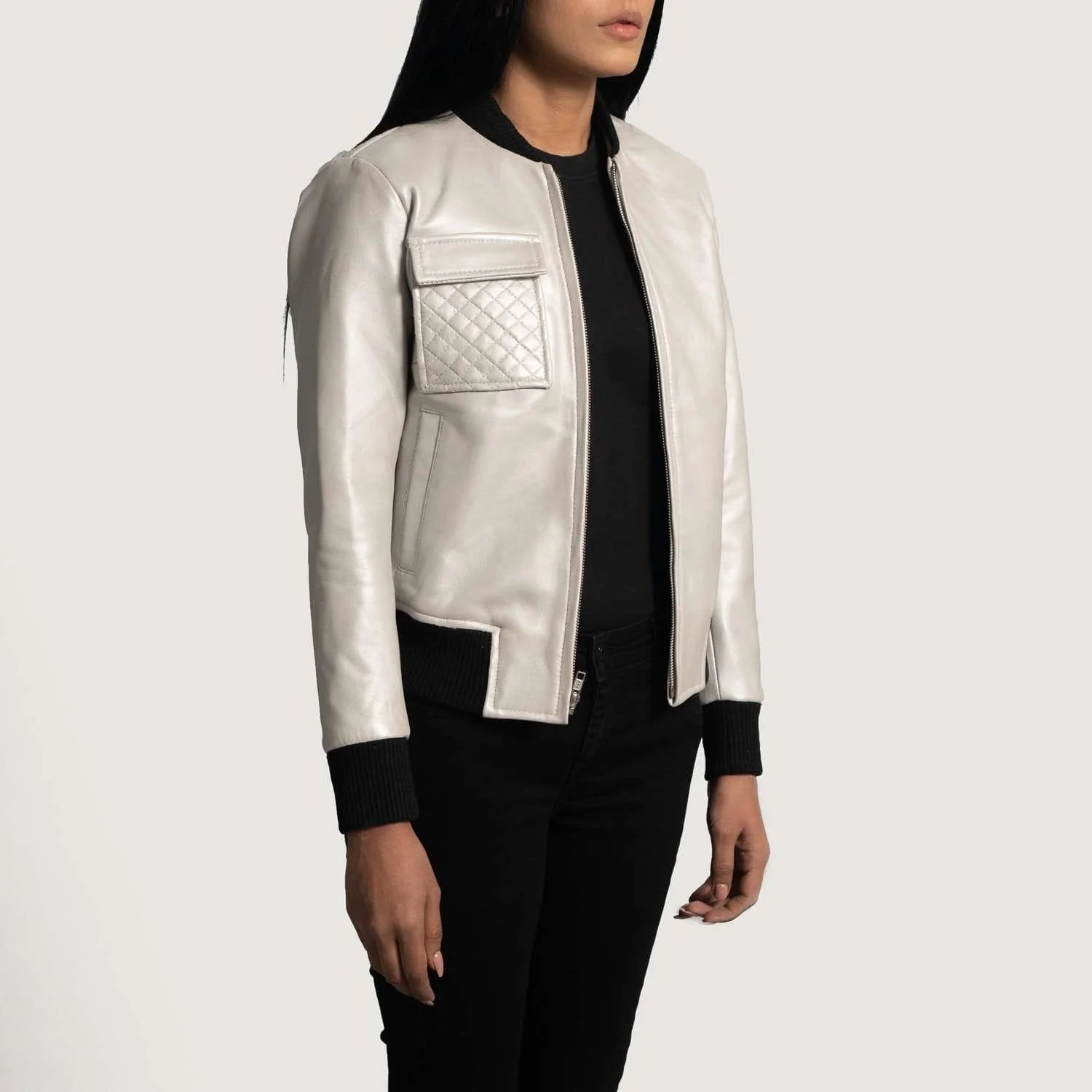 Lana Leather Bomber Jacket