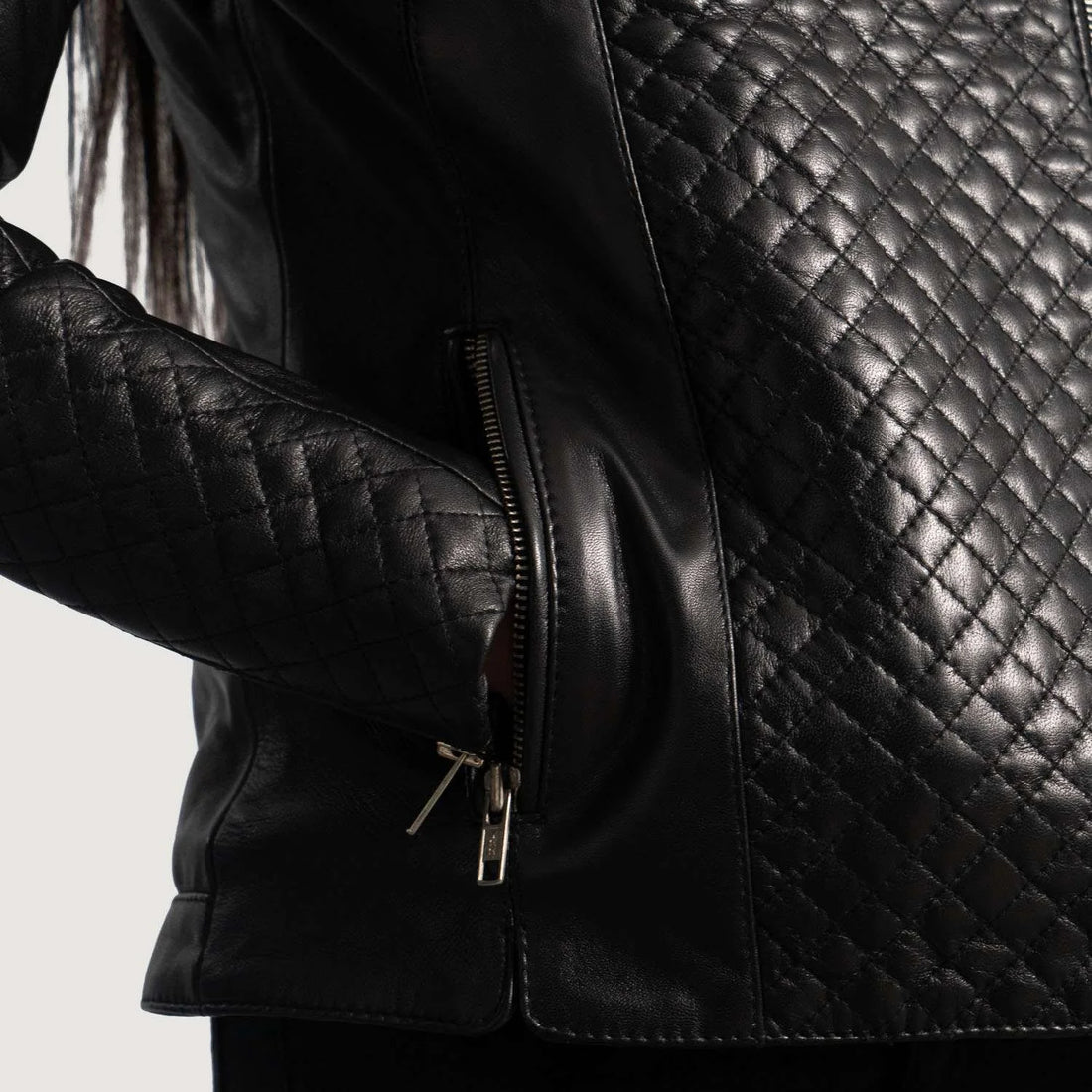 Orient Grain Quilted Leather Biker Jacket