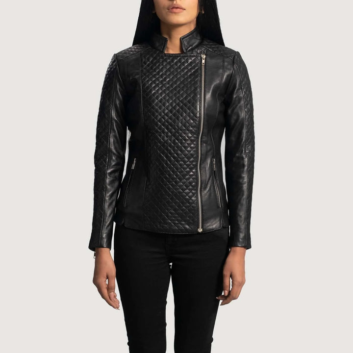 Orient Grain Quilted Leather Biker Jacket