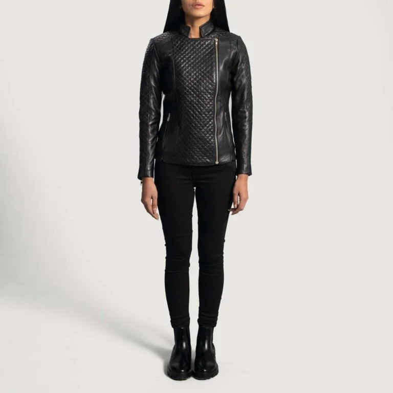 Orient Grain Quilted Leather Biker Jacket