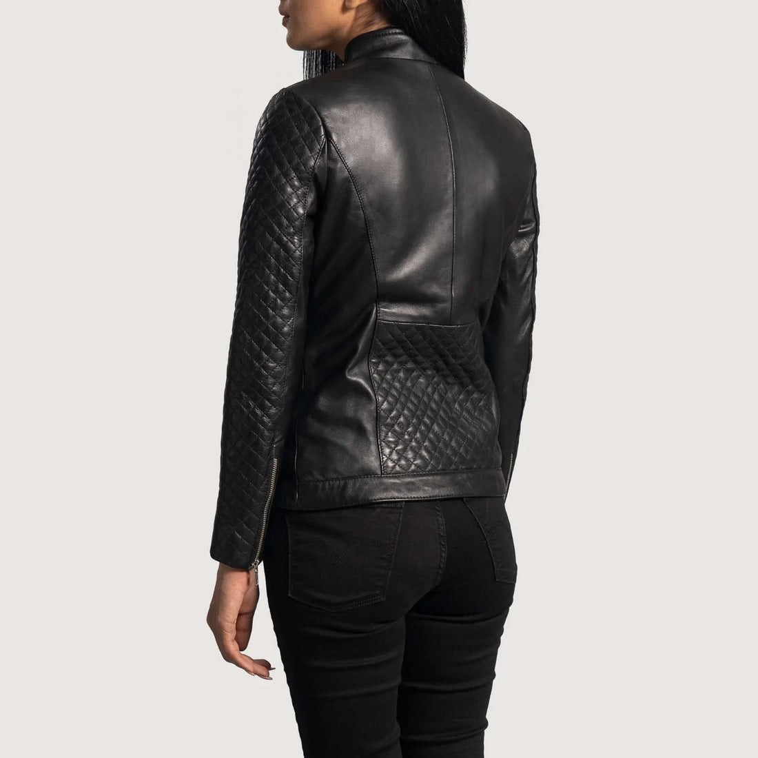 Orient Grain Quilted Leather Biker Jacket
