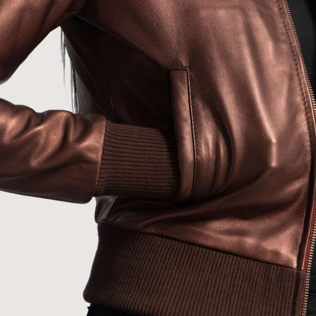 Reida Leather Bomber Jacket