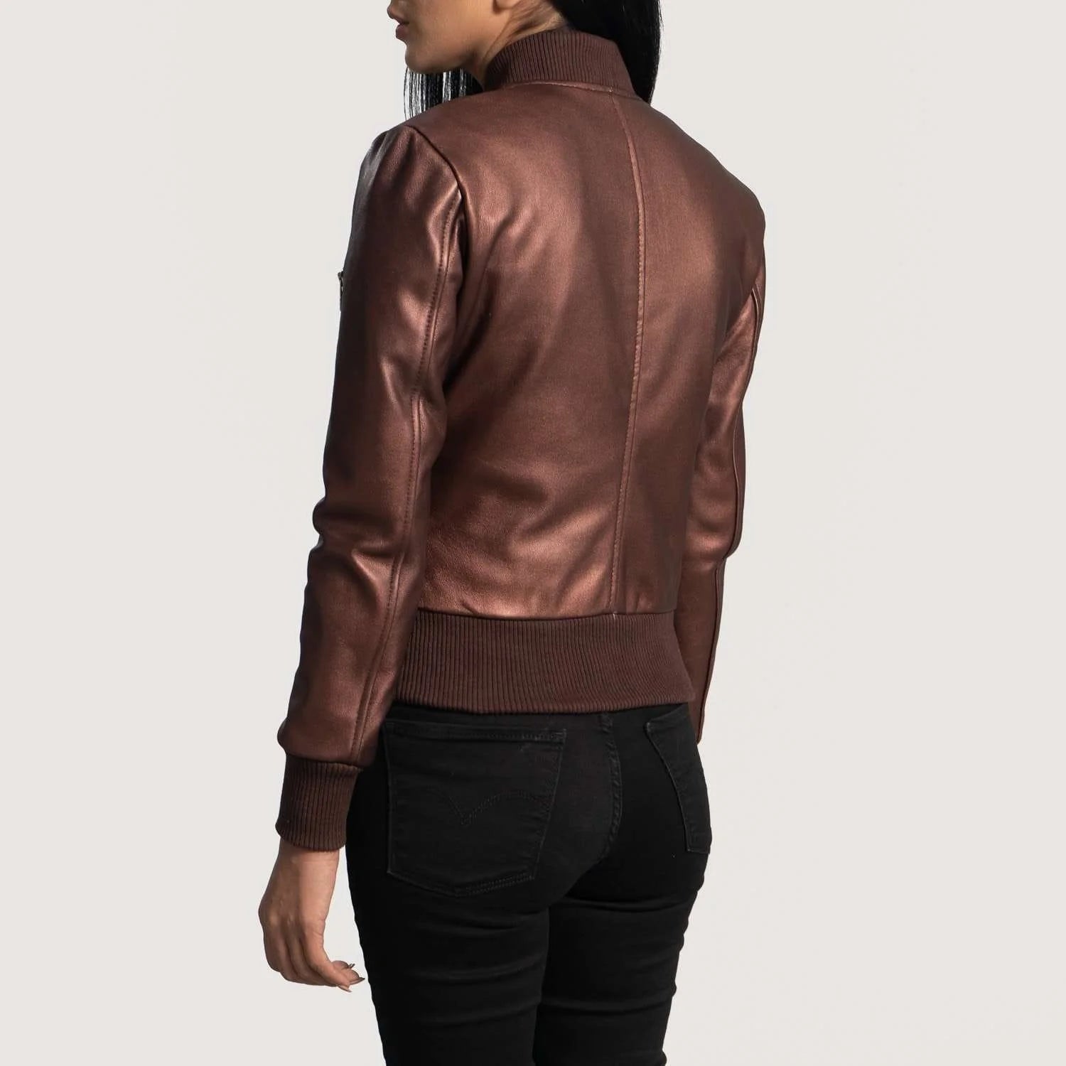 Reida Leather Bomber Jacket