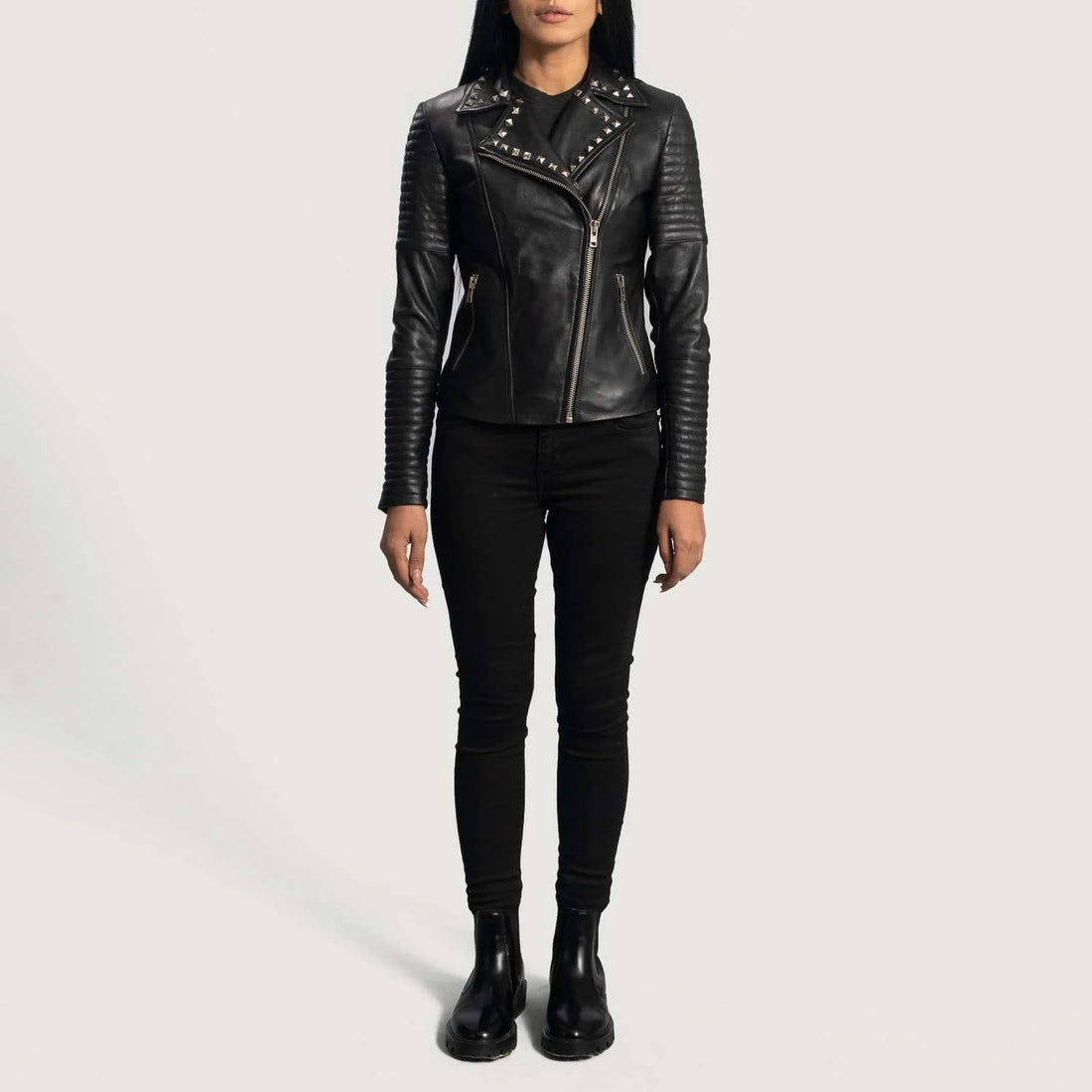 Sally Mae Studded Leather Biker Jacket