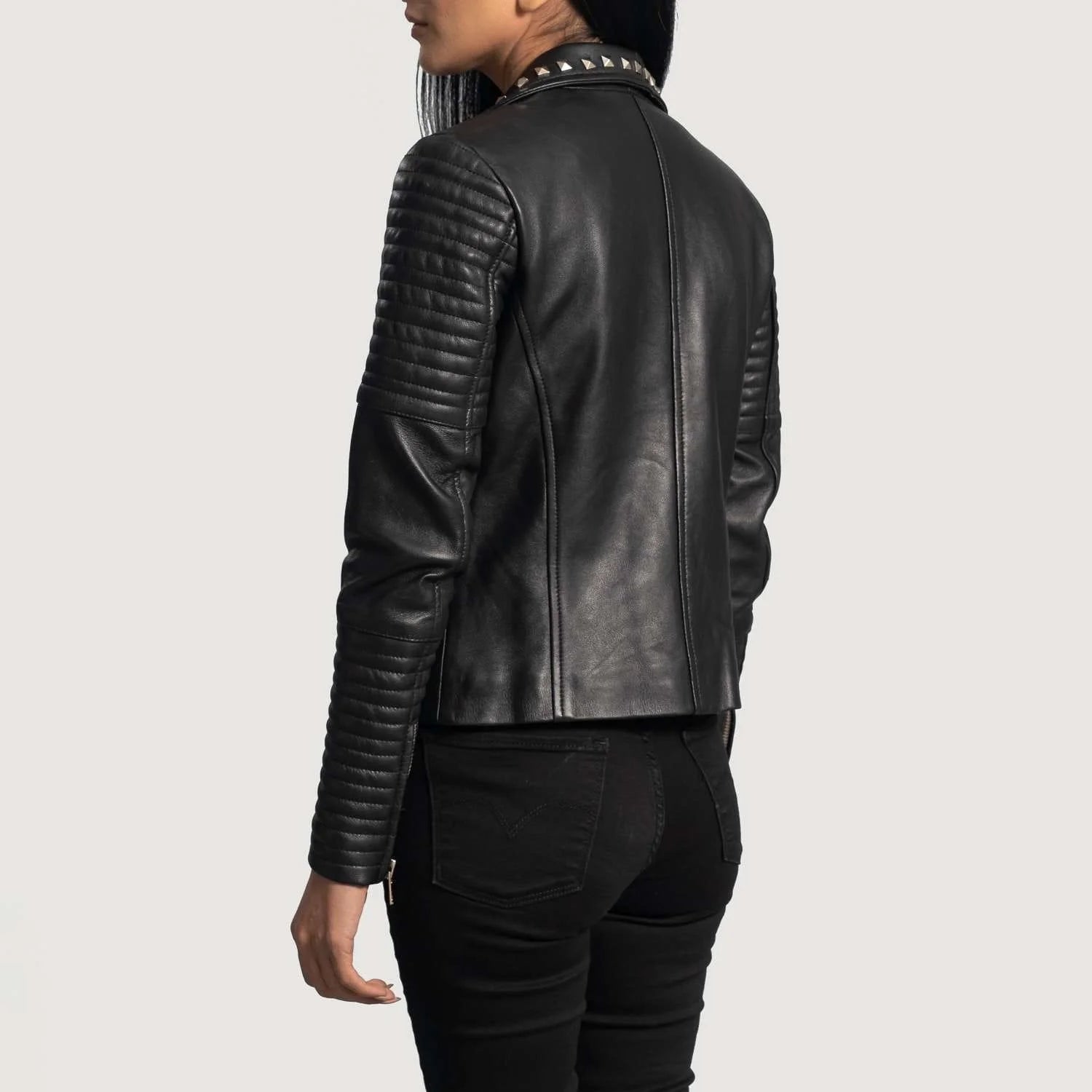 Sally Mae Studded Leather Biker Jacket