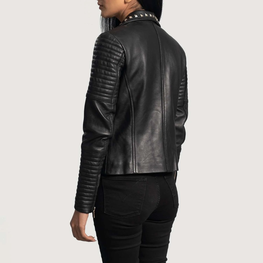 Sally Mae Studded Leather Biker Jacket
