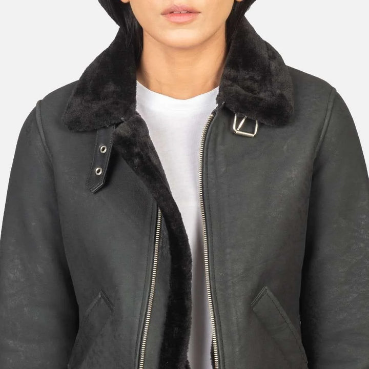 Sherilyn B-3 Leather Bomber Jacket