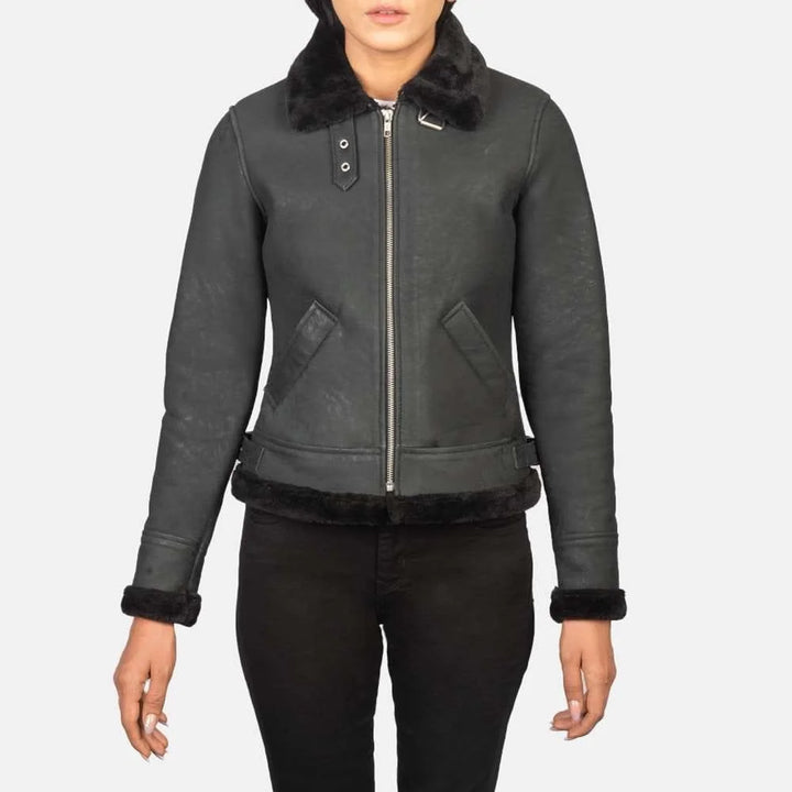 Sherilyn B-3 Leather Bomber Jacket