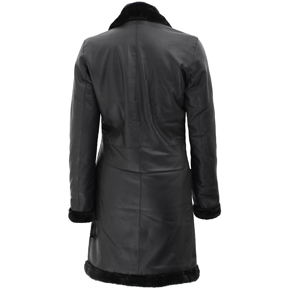 Women’s Vito Black Sheepskin Leather Coat