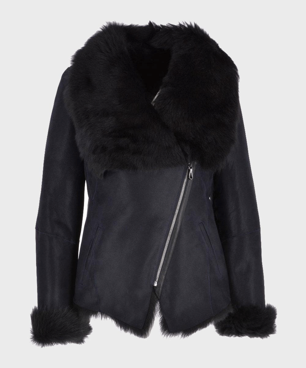 Women’s Cillian Black Sheepskin Leather Jacket