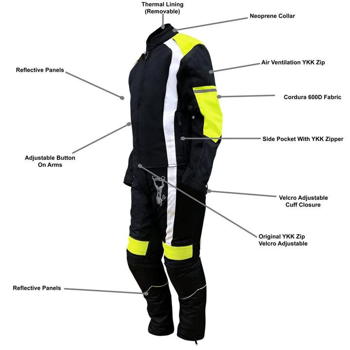 Yellow Women’s Biker Jacket & Trouser Set (Leather Suit)