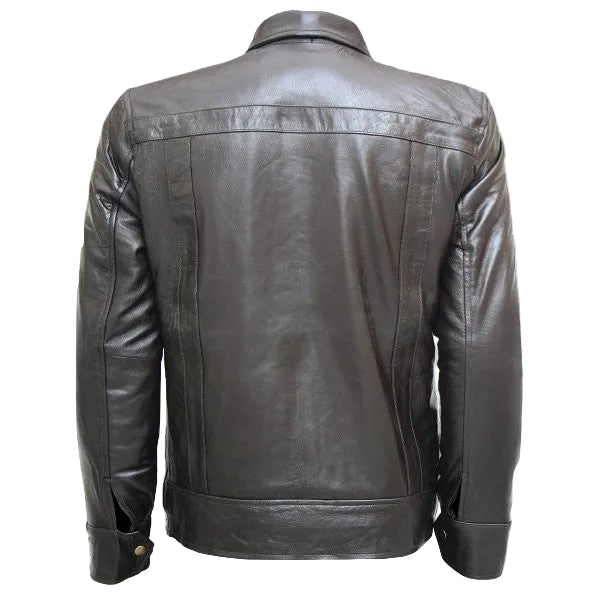 Men’s Alden Brown Cowhide Leather Biker Jacket