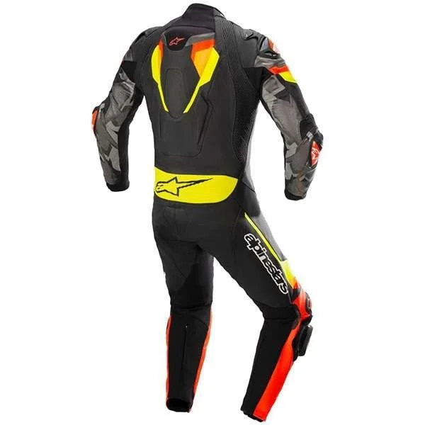 Alpinestars Atem V4 One Piece Leather Suit – Black/Red/Yellow Fluo