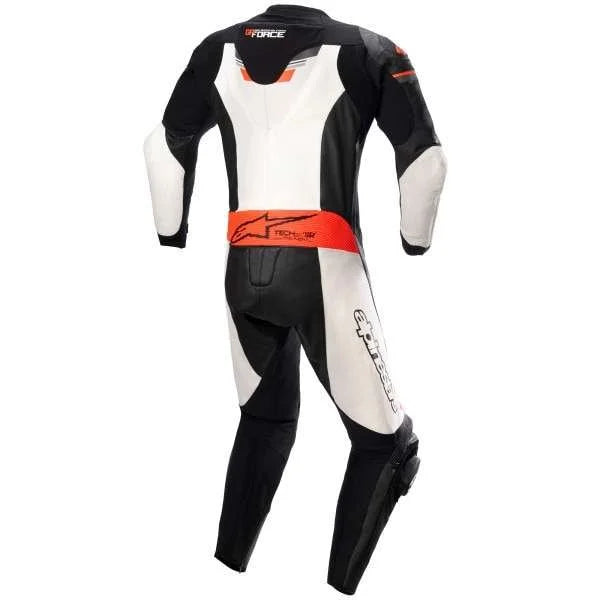 Alpinestars GP Force Chaser One Piece Leather Suit – Black/White/Red Fluo
