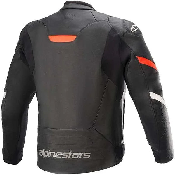 Alpinestars Faster V2 Leather Jacket – Black/Red Fluo