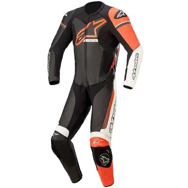 Alpinestars GP Force Phantom One Piece Leather Suit – Black/White/Red Fluo