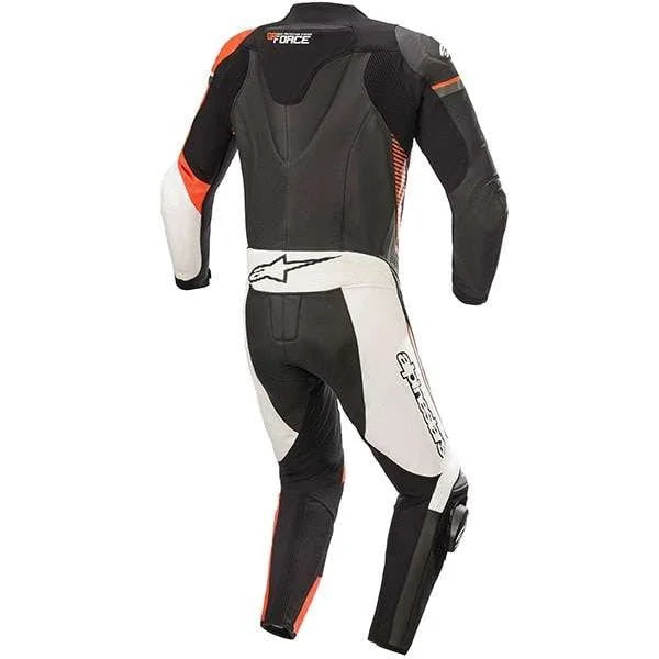 Alpinestars GP Force Phantom One Piece Leather Suit – Black/White/Red Fluo