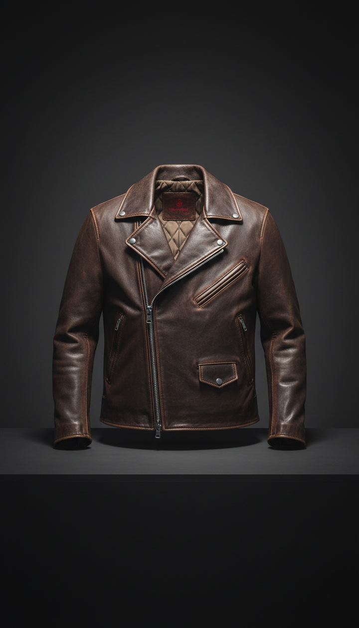 Classic Biker Swiss Leather Jacket