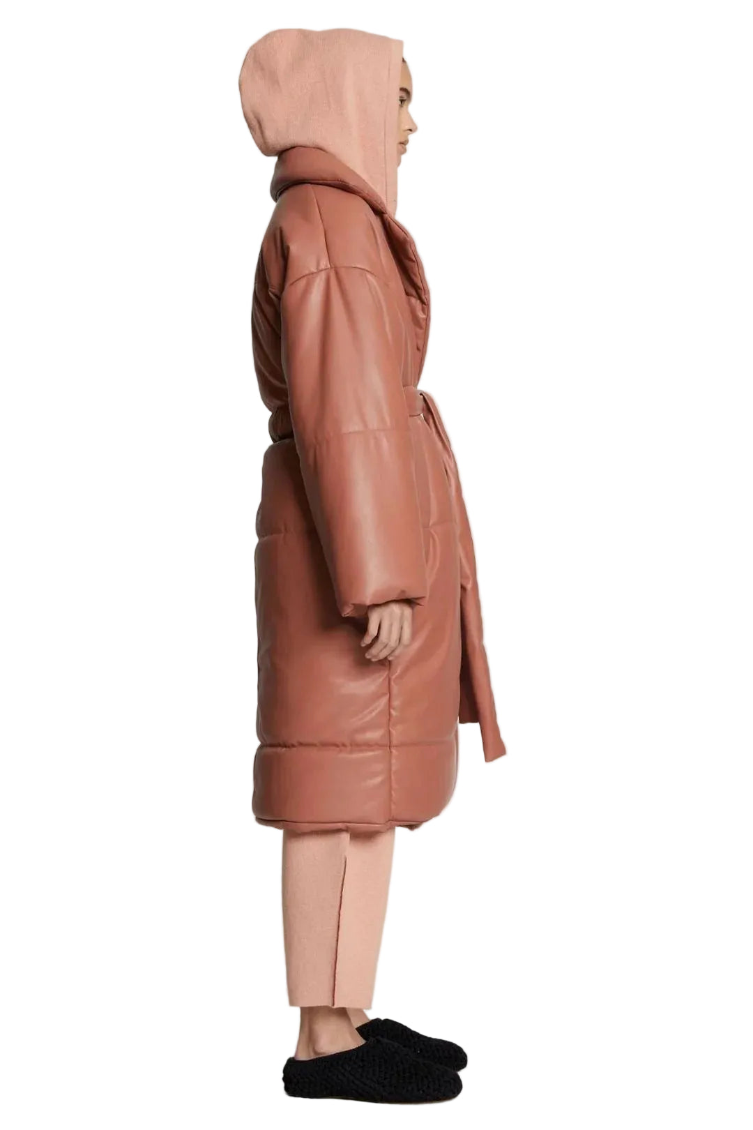 Women’s Voss Pink Faux Leather Trench Coat