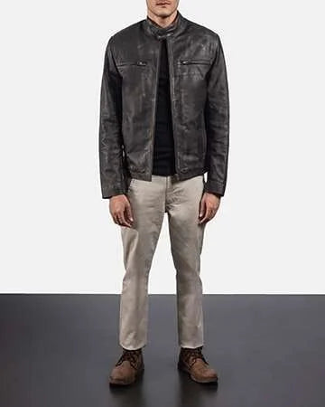 Rustic Leather Biker Jacket