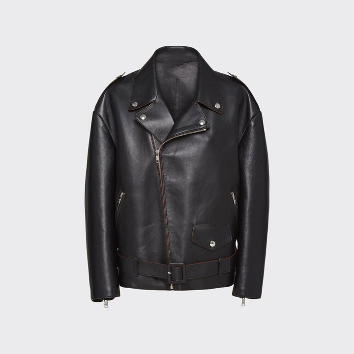 Women’s Farah Black Cowhide Leather Biker Jacket