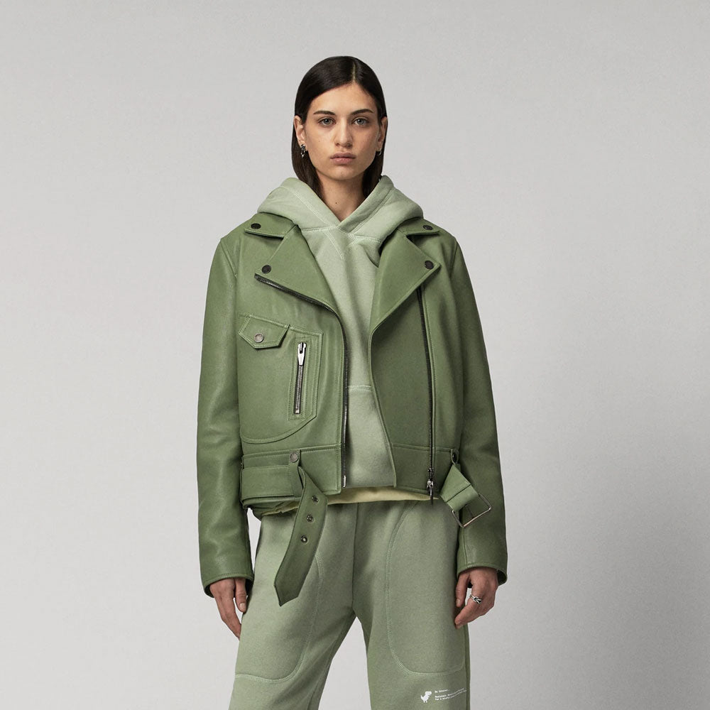 Women’s Kira Green Sheepskin Leather Jacket