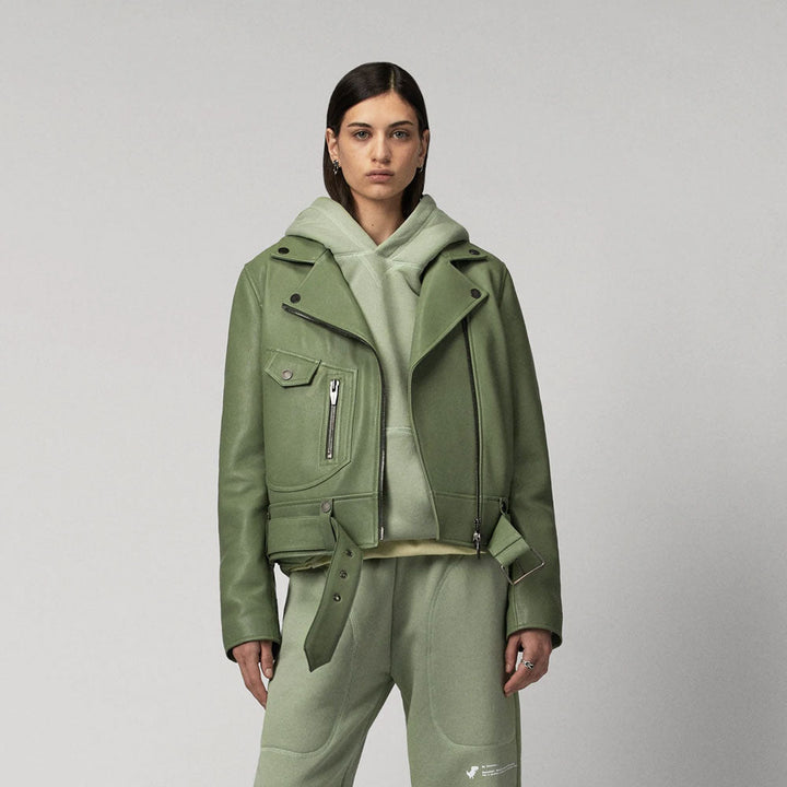 Women’s Kira Green Sheepskin Leather Jacket